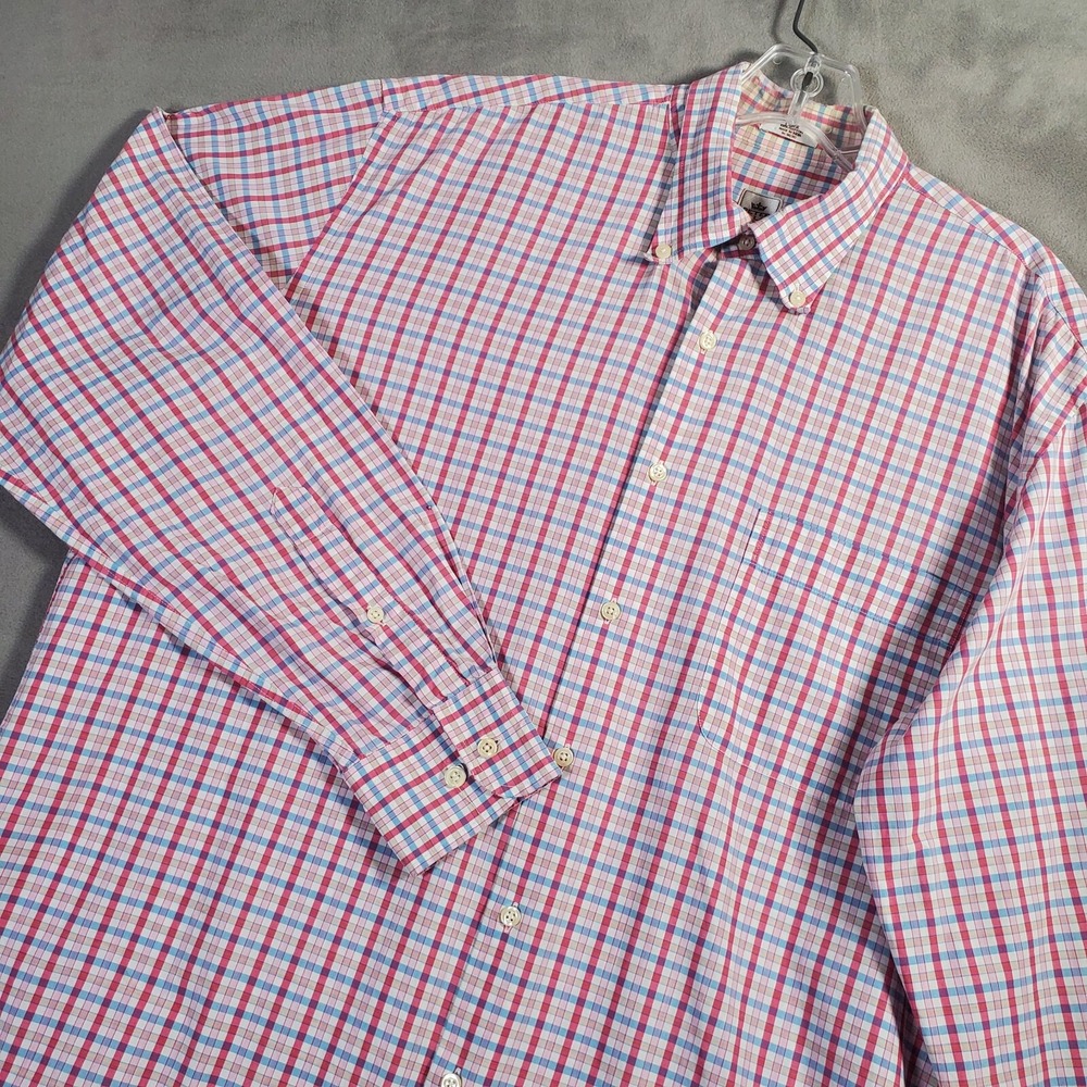 Peter Millar Shirt Mens L Pink Blue Plaid Button Down‎ Long Sleeve Preppy Office